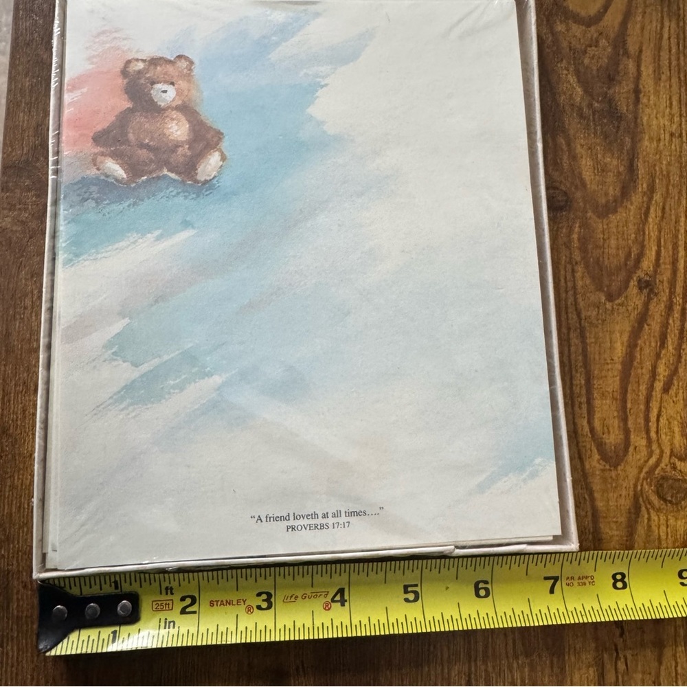 DaySpring Watercolor Teddy Bear‎ Stationery Set Proverbs 17:17 16 Sheets USA - Picture 6 of 7